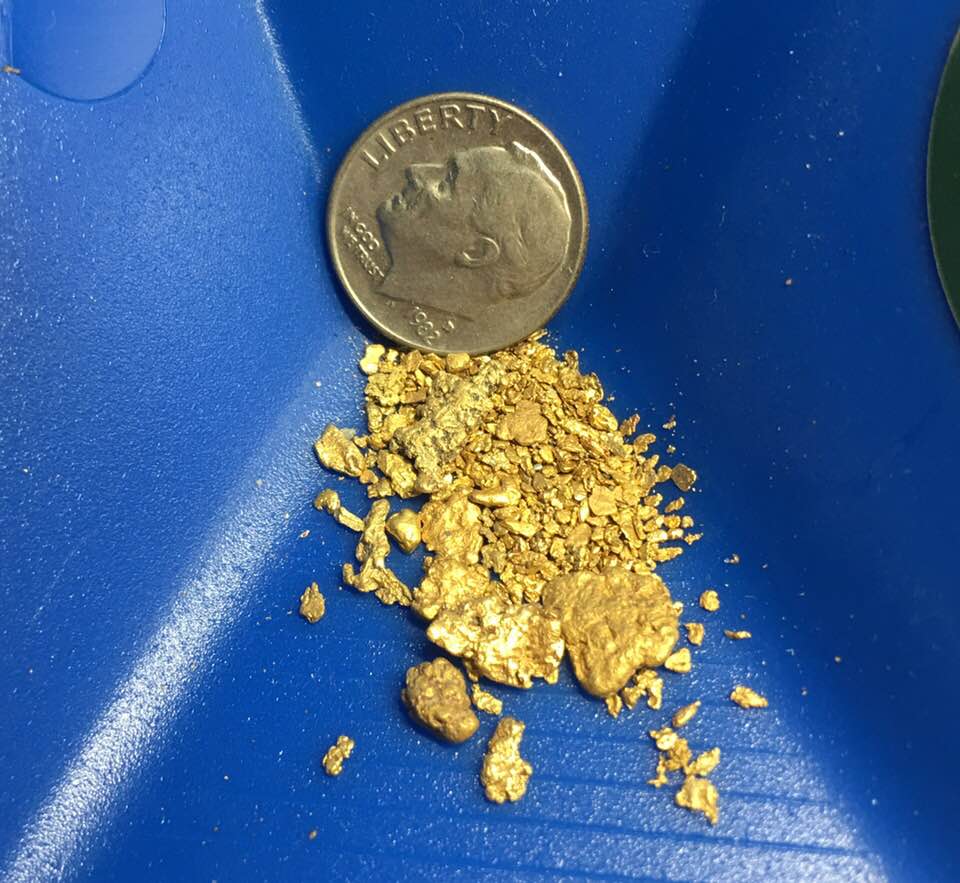 Guaranteed 4.4g of gold, includes 2 nuggets, 4lbs of paydirt